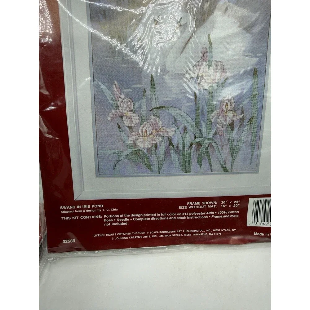 Needle Treasures Swans In Iris Pond & Iris Pond Pair Countless Cross Stitch Kit